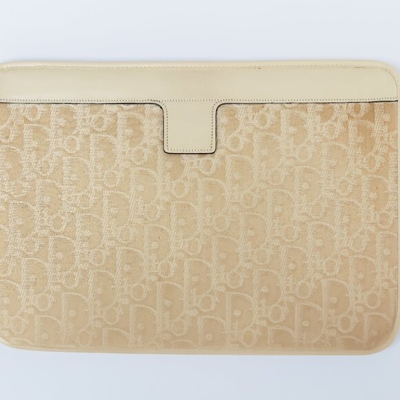 Christian Dior Clutch Bag Monogram Canvas Beige Cream Vintage - Picture 3 of 5